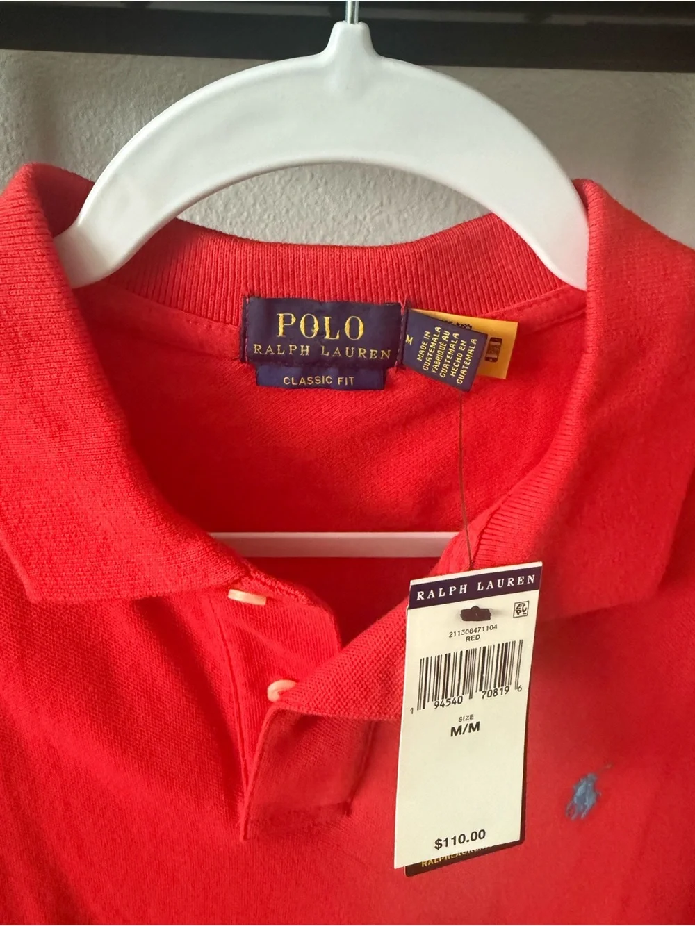 Ralph Lauren Red Polo with Blue Pony Logo